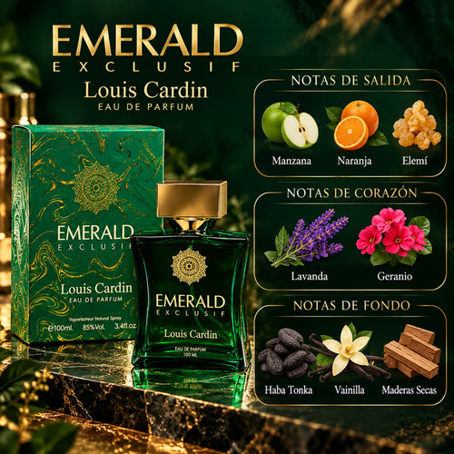 Emerald Exclusif Green, imagen informativa de notas olfativas